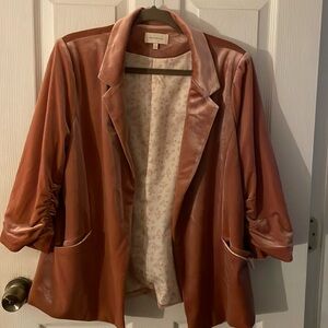 Light pink velvet blazer